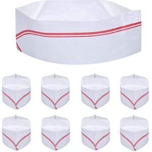 tbestmax-40-pcs-disposable-soda-jerk-paper-cap-chef-hat-for-restaurant-party-red