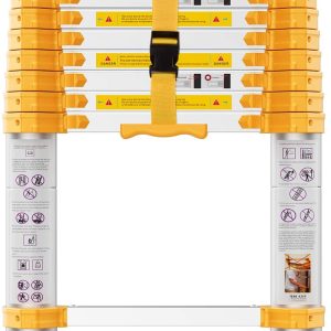 Extension Ladder 12.5FT Heavy Duty Upgrade,Step Ladders Made of Metal锛孉luminum Telescopic Ladder with Upgrade Material/A