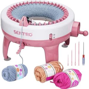 Knitting Machine 48 Needles, Baiao Spinning Knitting Loom Circular Weaving Loom Knitting Board Rotating Double Knitting Loom Machine, DIY Po