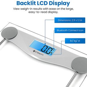 Etekcity Digital Body Weight Bathroom Scale, Large Blue LCD Backlight Display, High Precision Measurements,6mm Tempered Glass, 400 Pounds