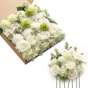 Multi Use Artificial Flowers Combo for DIY Centerpieces Arrangements Wedding Bridal Bouquet Table Chair Decor Candle Holder Baby