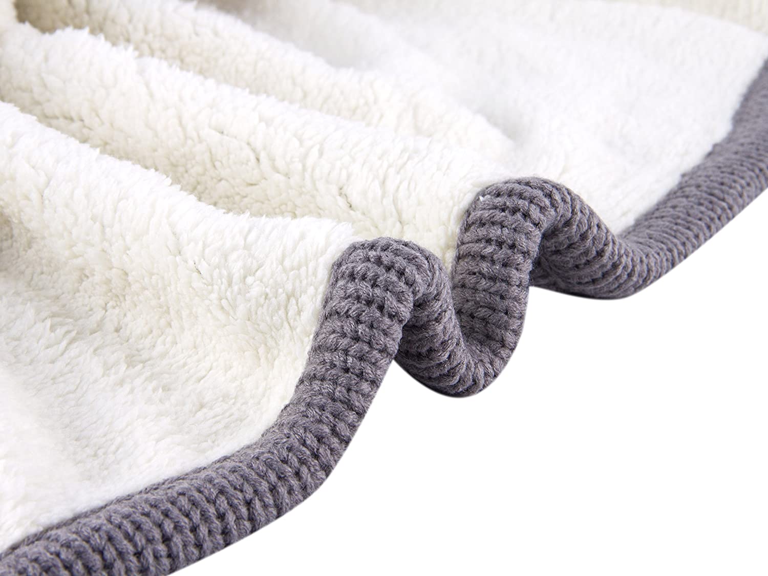 Classic All Season Soft Cable Sweater Knitting Throw Blanket Quilted Throws with Sherpa Lining for Bed Sofa Couch Decor Cream 51 by 63 inch