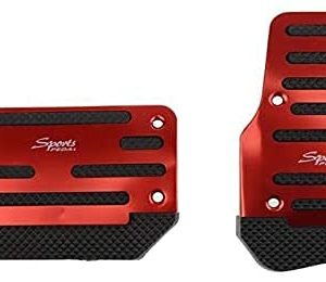 2pcs Universal Blue/Red Non-Slip Automatic Gas Brake Foot Pedal Pad Cover Accessories Kit Car Fuel Gas Brake Pedal Cover Trim