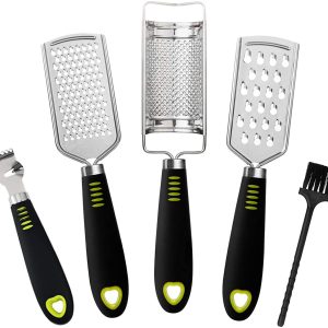 lirches-5-in-1-handheld-cheese-grater-lemon-zester-stainless-steel-grinder-grater-for-kitchen-multi-purpose-food-grater-slicer-set-for-fr
