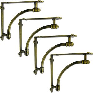 2 Pack Heavy Duty and Thick Large 9.6x1.7xx9.6 inch Half Round Wall Shelf Bracket, DIY Projects, Rustic Black Iron Finish, Hardware Included