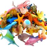 Ocean Sea Animal, 52 Pack Assorted Mini Vinyl Plastic Animal Toy Set, Funcorn Toys Realistic Under The Sea Life Figure Bath Toy for Child Ed